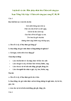 Soạn bài Luyện từ và câu: Biện pháp nhân hóa - Tiếng Việt 4 Chân trời sáng tạo