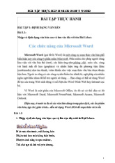 Bài tâp thực hành Microsoft Word môn Tin học  | Trường Đại học Kinh doanh và Công nghệ Hà Nội