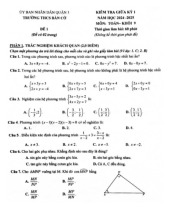 Đề giữa kỳ 1 Toán 9 năm 2024 – 2025 trường THCS Bàn Cờ – TP HCM