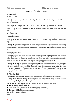 Giáo án Toán 6: Ôn tập chung về phân số