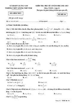 Đề học kỳ 2 Toán 11 năm 2022 – 2023 trường THPT Lương Thế Vinh – Quảng Nam