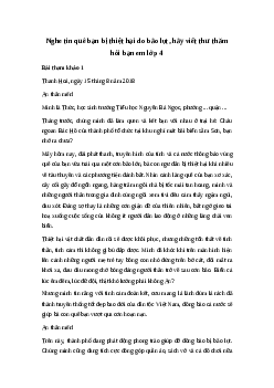 Nghe tin quê bạn bị thiệt hại do bão lụt, hãy viết thư thăm hỏi bạn em | Tập làm văn 4