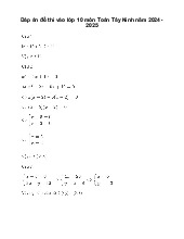 Đề thi tuyển sinh vào 10 môn Toán GD&ĐT Tây Ninh năm 2024 - 2025