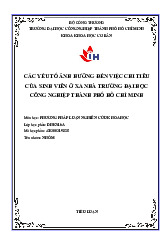 TIỂU LUẬN PHƯƠNG PHÁP NGHIÊN CỨU KHOA HỌC - DHKS16A: Chi Tiêu SV Xa Nhà