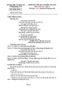 Đề thi cuối HK2 Ngữ Văn 12 Sở GD Quảng Nam 2022-2023 (có đáp án)