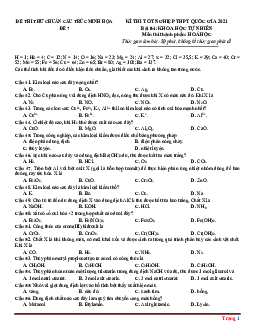 Đề ôn thi tốt nghiệp THPT 2021 môn Hóa chuẩn cấu trúc đề minh họa (Đề 7) (có đáp án và lời giải chi tiết)