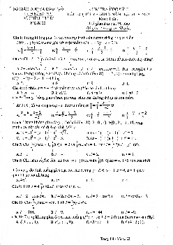 Đề thi học kỳ 2 Toán 12 năm học 2018 – 2019 sở GD&ĐT Đồng Nai