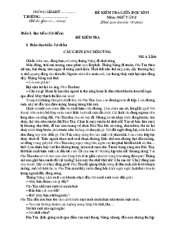 Đề kiểm tra giữa học kỳ 2 Ngữ văn 8 Cánh diều (có đáp án)