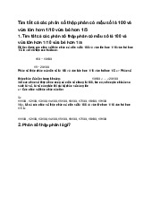 Tìm tất cả các phân số thập phân có mẫu số là 100 và vừa lớn hơn 1/10 vừa bé hơn 1/5 - Toán 5