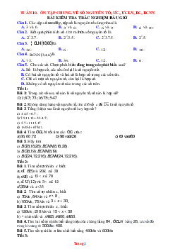 Bài tập toán 6 bộ kết nối tri thức tuần 10 ôn tập chung về số nguyên tố ƯCLN BCNN