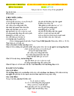 Đề minh họa thi tốt nghiệp THPT 2023 môn Ngữ văn của Bộ GD&ĐT (có đáp án)