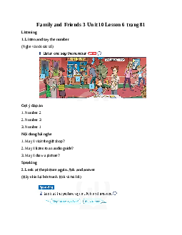 Family and Friends 3 Unit 10  May I take a photo Lesson 6 trang 81