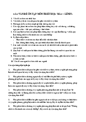 Các vấn đề ôn tập môn Triết học Mac - Lenin | Trường Đại học Phenika