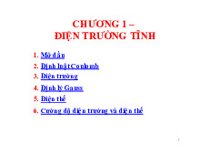 Tài liệu Chương 1 Điện trường tĩnh | Đại học Sư Phạm Hà Nội