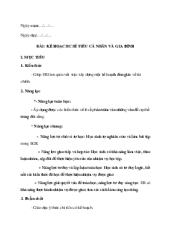 HK2.Kế hoạch chi tiêu cá nhân và gia đình | Bài giảng Toán 6 | Kết nối tri thức
