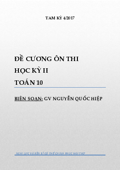 Đề cương ôn thi học kỳ 2 Toán 10 – Nguyễn Quốc Hiệp