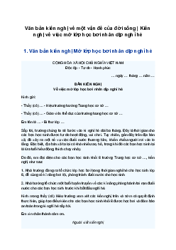 Văn mẫu 8 | Văn bản kiến nghị về việc mở lớp học bơi nhân dịp nghỉ hè