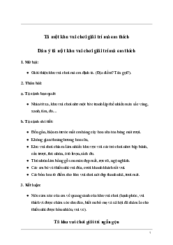 Tập làm văn lớp 5: Tả khu vui chơi công viên Thủ Lệ