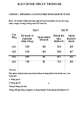 Bài tập môn Nguyên lý thống kê | Trường Đại học Kinh tế Quốc dân