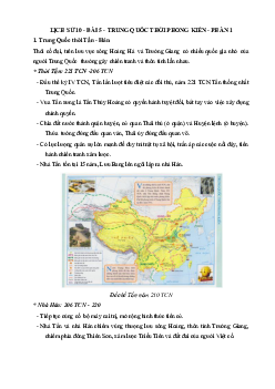 Lịch sử 10 bài 5: Trung Quốc thời phong kiến (Phần 1)