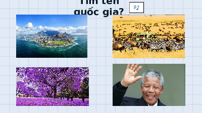 Bài giảng điện tử Địa lí 7 Bài 12 Chân trời sáng tạo : Thực hành sưu tầm tư liệu về Cộng hoà Nam Phi