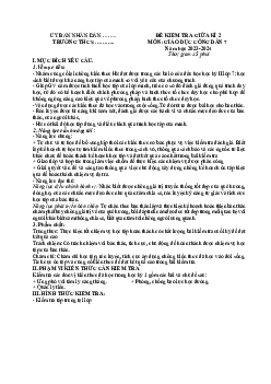 Đề thi giữa học kì 2 môn Giáo dục công dân 7 năm 2023 - 2024 sách Cánh diều - Đề 5