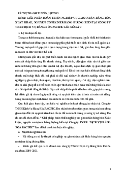 Khóa luận về quy trình giao nhận hàng hóa xuất khẩu bằng container | Trường Đại học Tài chính - Marketing