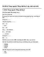 Bộ đề thi Trạng nguyên Tiếng Việt lớp 2 cập nhật mới nhất