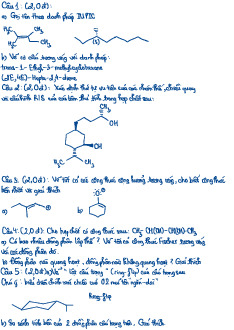 Đề thi giữa HKII học phần Hoá Hữu Cơ 1 năm 2024 - 2025 | Trường Đại học Khoa học tự nhiên, Đại học Quốc gia Thành phố Hồ Chí Minh