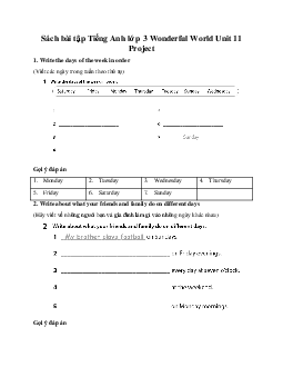 Giải SBT  Tiếng Anh lớp 3 Wonderful World Unit 11 My day  Project