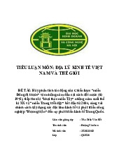 Tiểu luận môn Địa lí kinh tế thế giới | Trường Đại học Kinh Doanh và Công Nghệ Hà Nội