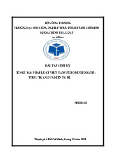 Bài tập cuối kỳ: Pháp luật Việt Nam về hộ kinh doanh môn Luật kinh tế | Đại học Công nghiệp Thực phẩm Thành phố Hồ Chí Minh