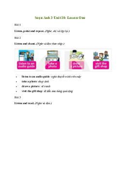 Giải Tiếng Anh lớp 3 Unit 10: Lesson One | Family and Friends