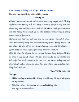 Giải SGK Tiếng Việt 3 trang 74, 75 Ôn tập giữa học kì 2 - Tiết 5 | Kết nối tri thức