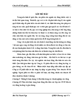 Hoàn thiện hoạt động đấu thầu xây lắp tại Công ty Cổ phần đầu tư xây dựng hạ tầng và giao thông