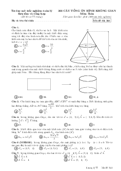 300 câu trắc nghiệm hình học không gian ôn thi THPT môn Toán