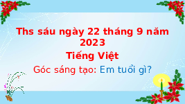 Giáo án điện tử Tiếng Việt 4 Tuần 2 Góc sáng tạo Cánh diều: Em tuổi gì?