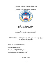 Bài luận liên hệ bản thân liên quan tới 3 hoạt động Quản trị Nguồn nhân lực | Bài tập lớn môn Quản trị nhân lực