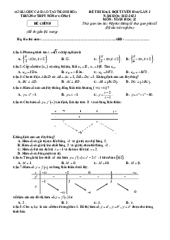 Đề HSG lần 3 Toán 12 năm 2022 – 2023 trường THPT Nông Cống 1 – Thanh Hóa
