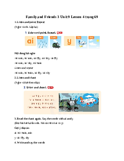 Family and Friends 3 Unit 9 He can run Lesson 4 trang 69