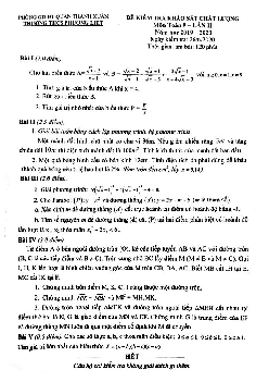 Đề khảo sát Toán 9 lần 2 năm 2019 – 2020 trường THCS Phương Liệt – Hà Nội