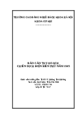 Báo cáo thu hoạch chiến dịch Điện Biên Phủ năm 1945