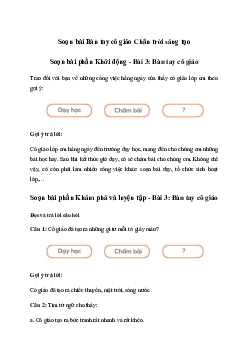 Soạn bài Bàn tay cô giáo trang 96 | Tiếng việt 3 Chân trời sáng tạo