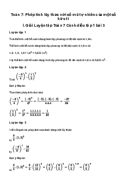 Giải Toán 7 Bài 3: Phép tính lũy thừa với số mũ tự nhiên của một số hữu tỉ | Cánh diều