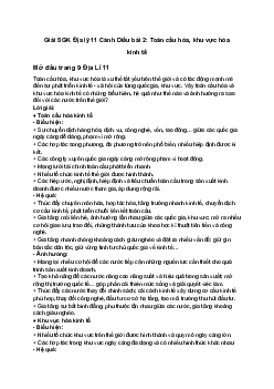Giải SGK Địa lý 11 Cánh Diều bài 2: Toàn cầu hóa, khu vực hóa kinh tế