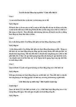 Giải Khoa học tự nhiên 7 Bài 35: Sự thống nhất về cấu trúc và các hoạt động sống trong cơ thể sinh vật | Cánh diều