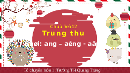 Giáo án điện tử Tiếng việt 1 bài 1 Chân trời sáng tạo: Học vần: Ang, ăng, âng