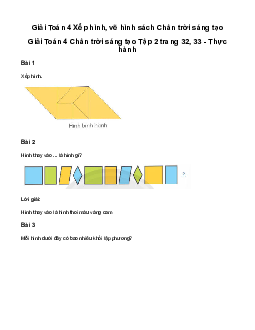 Giải Toán lớp 4 Bài 56: Xếp hình, vẽ hình| Chân trời sáng tạo