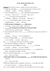 Review TERM 1 (Drill 2) - Đề cương ôn tập  môn Tiếng Anh  | Học viện Nông nghiệp Việt Nam