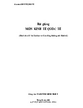 Bài giảng Môn Kinh tế quốc tế | Đại học Ngoại Thương